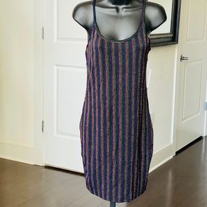 Publik Multi-Color Metallic Striped Camisole Dress